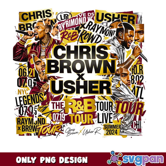 Chris Brown X Usher RnB Tour PNG, Concert PNG, Music PNG