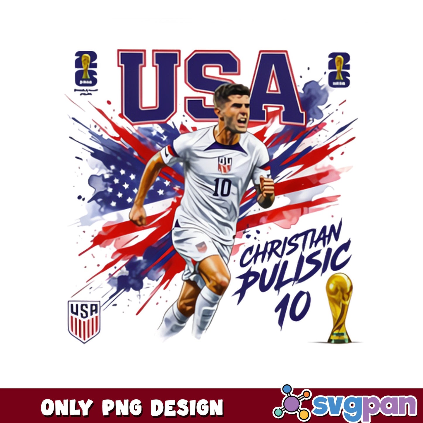 Christian Pulisic USA Soccer PNG, World Cup PNG, USMNT PNG