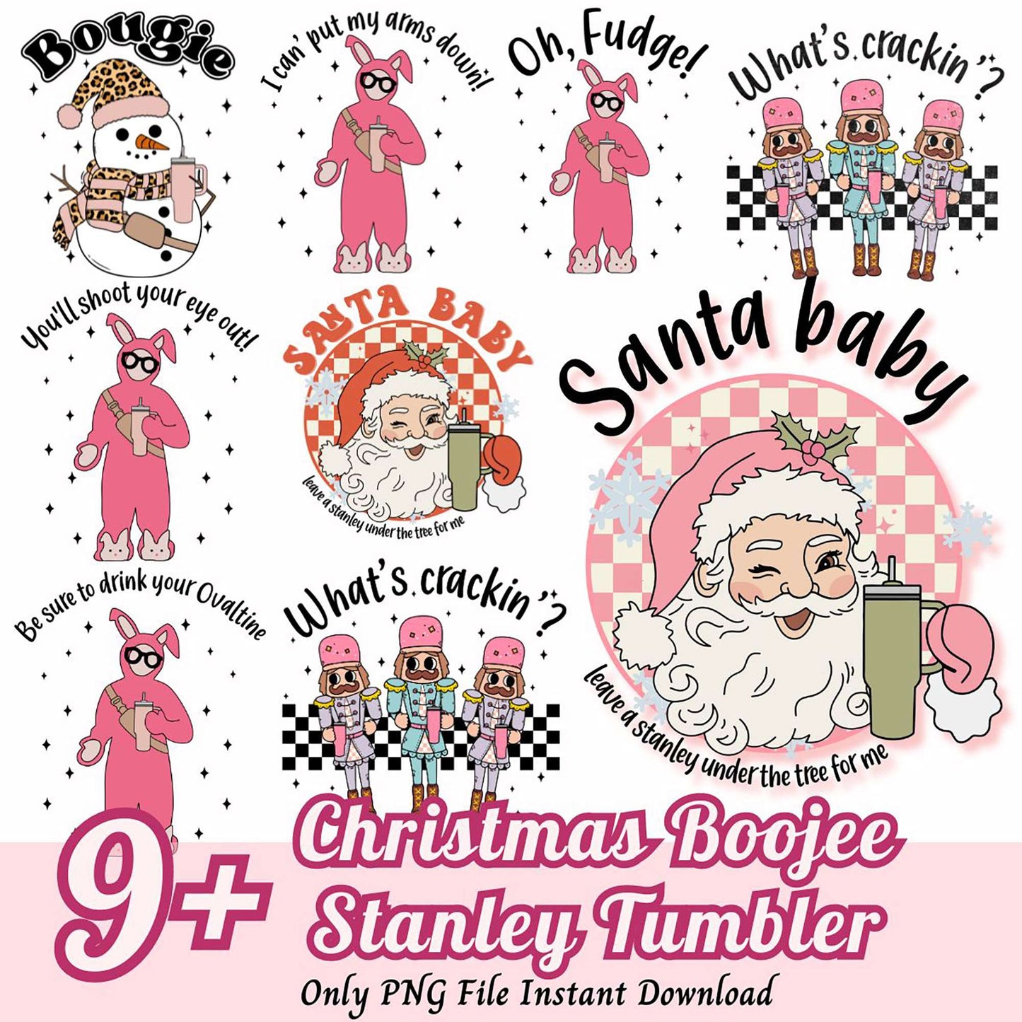 Christmas Boojee Stanley Tumbler PNG Bundle