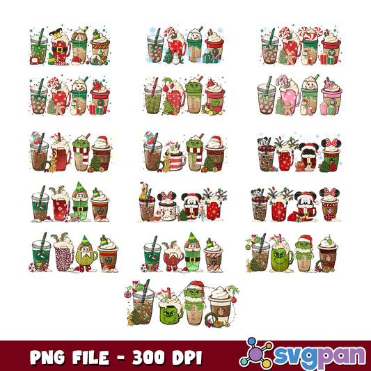 Christmas Coffee PNG Bundle 300 DPI