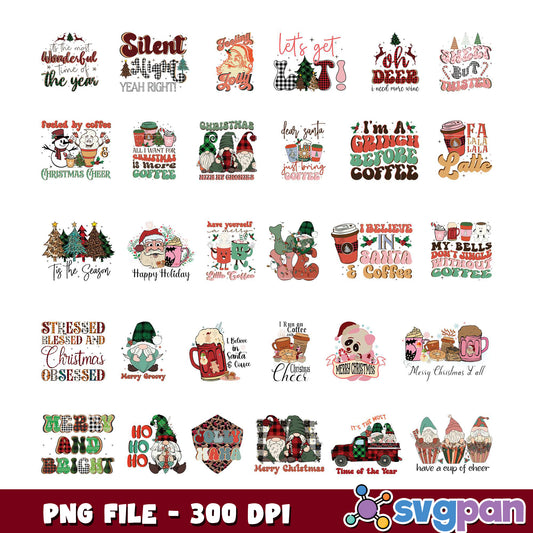 Christmas Coffee SVG Bundle PNG