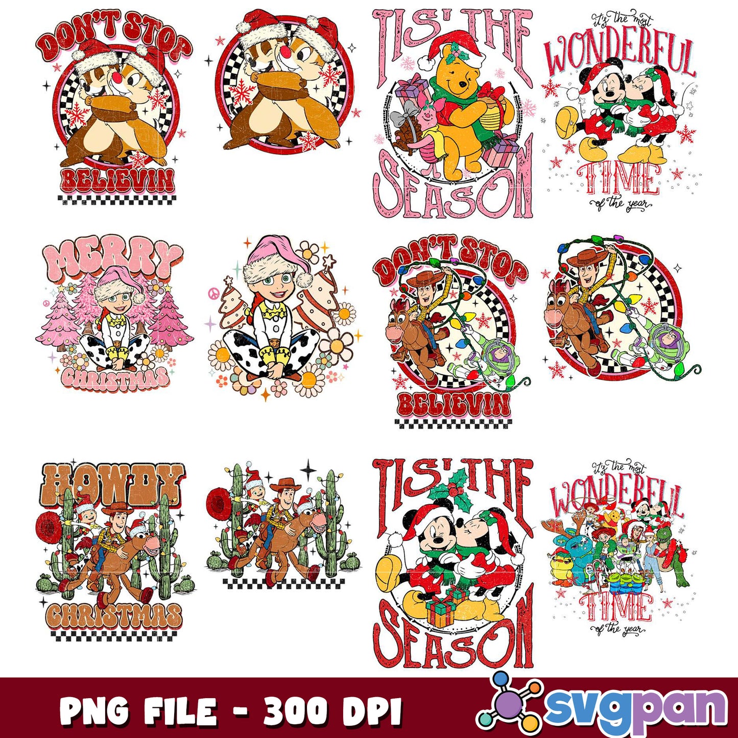 Christmas Disney PNG Bundle 300 DPI