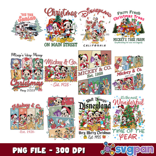 Christmas Disneyland PNG Bundle with Mickey Designs