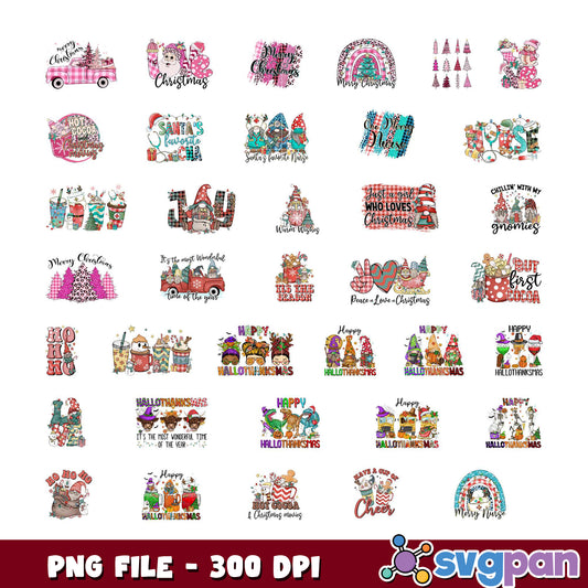 Christmas Gnomes Sublimation PNG Bundle