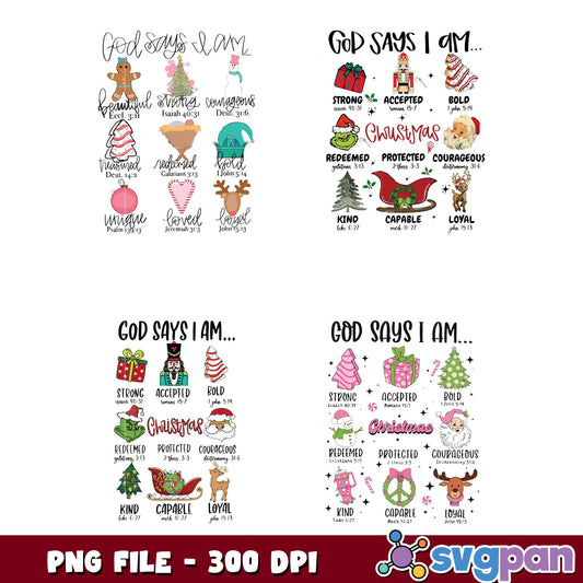 Christmas God Says I Am PNG Bundle