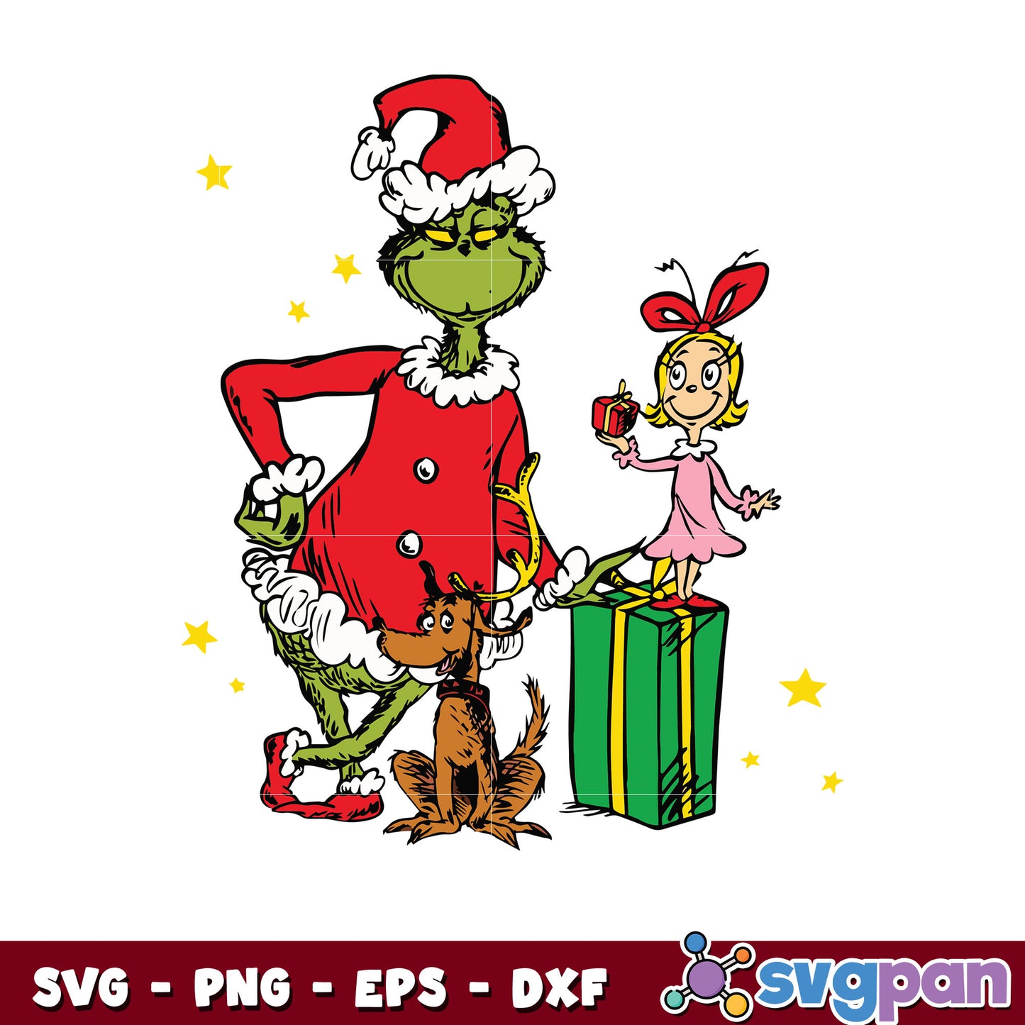 Christmas Grinch Max Cindy Lou Who svg, grinch friend svg