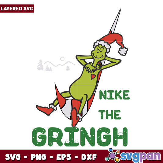 Christmas Grinch Nike Logo svg, christmas day svg, funny grinch svg