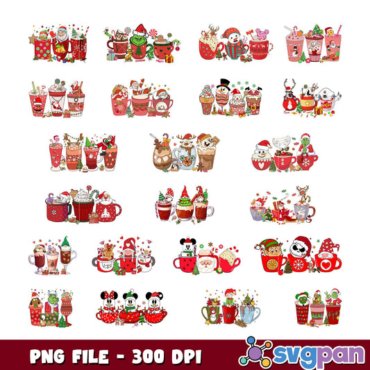 Christmas Hot Cocoa PNG Bundle 300 DPI