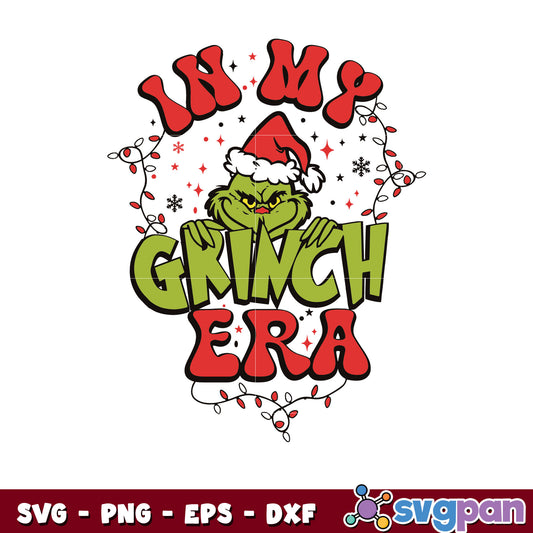 Christmas Lights In My Grinch Era svg, grinch head svg, grinch christmas svg