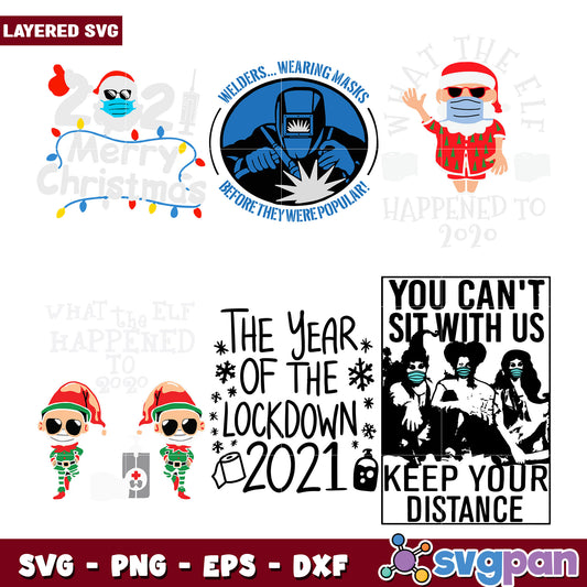 Christmas Lockdown SVG Bundle 2020-2021