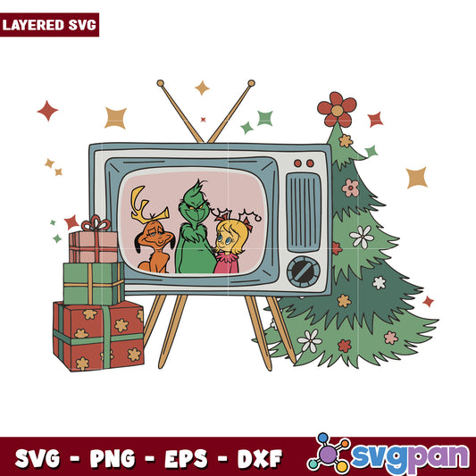 Christmas Movie And Chill Retro The Grinch svg, christmas vacation svg, christmas grinch svg