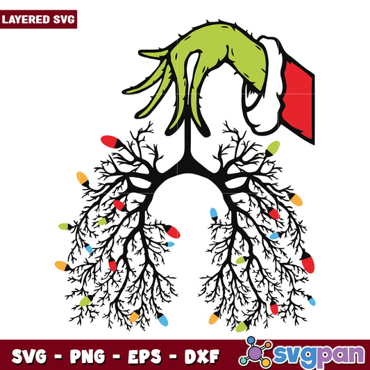 Christmas Nurse Respiratory Therapist Grinch Hand svg, christmas vacation svg, christmas grinch svg