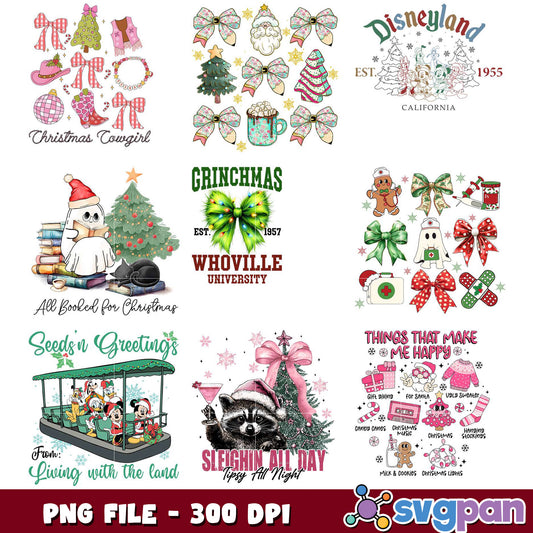 Christmas PNG Bundle Cowgirl, Grinch, Disney