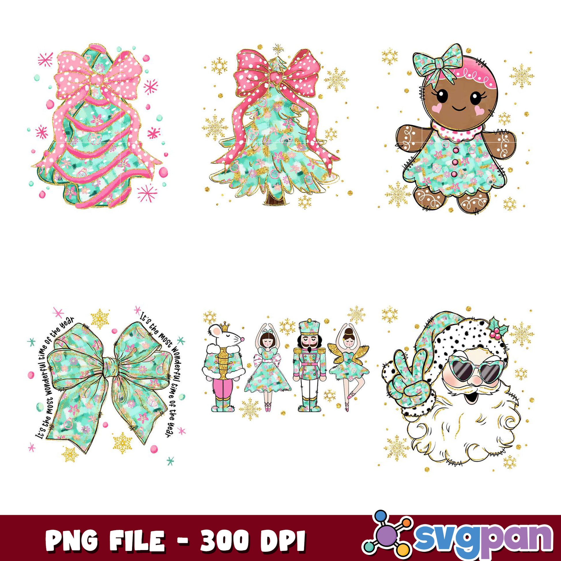 Christmas PNG Bundle Cute Designs 300 DPI