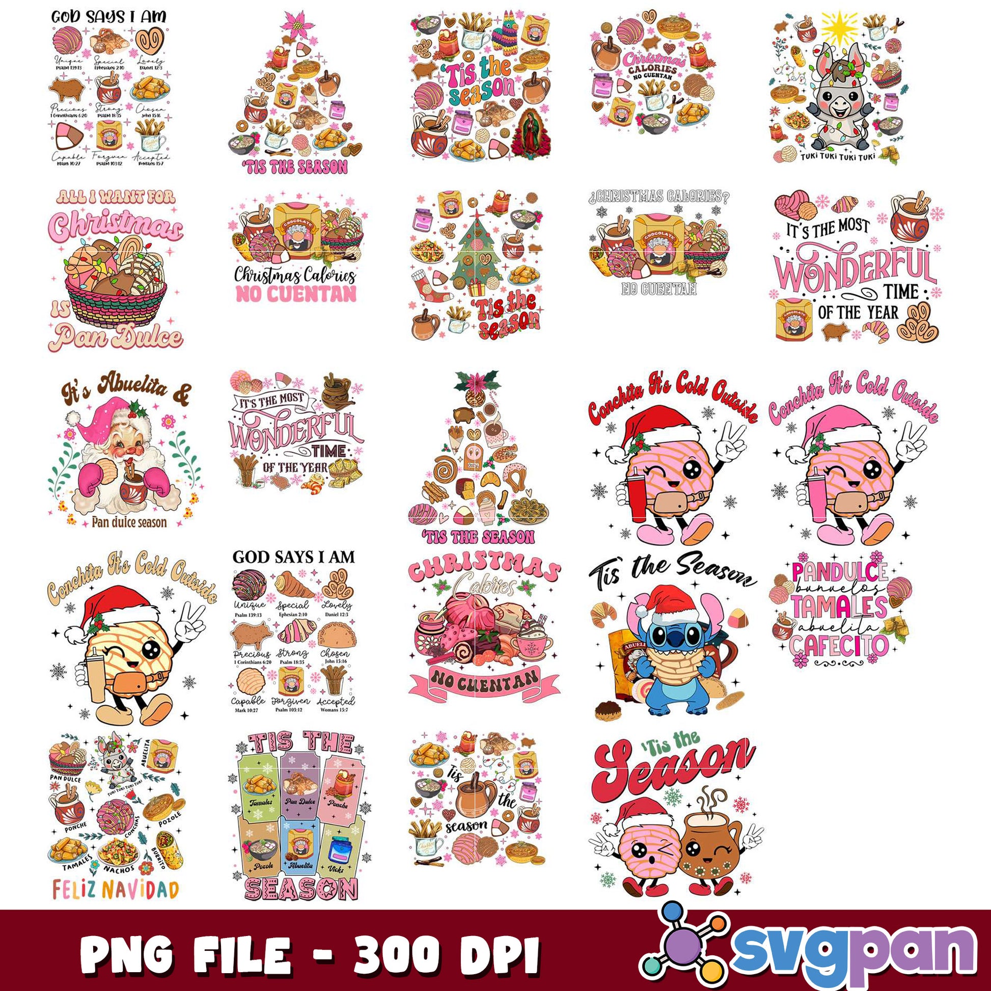 Christmas Pan Dulce PNG Bundle 300 DPI