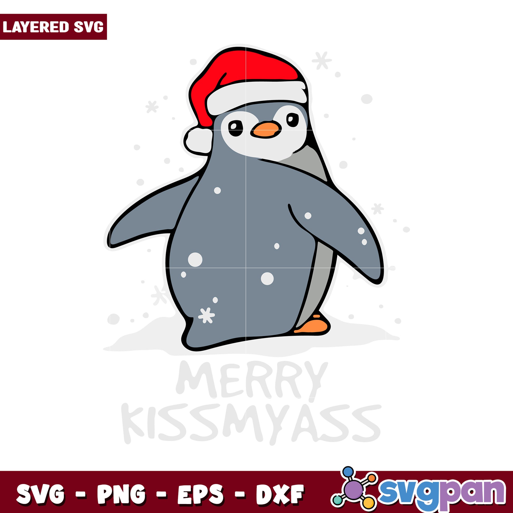 Christmas Penguin SVG Design, perfect for holiday crafts and decor