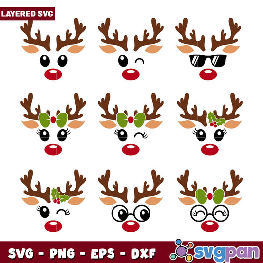 Christmas Reindeer SVG Bundle