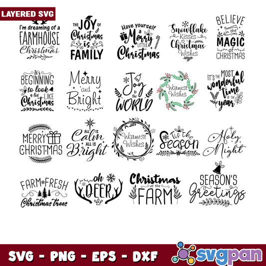 Christmas SVG Bundle 20 Layered Designs