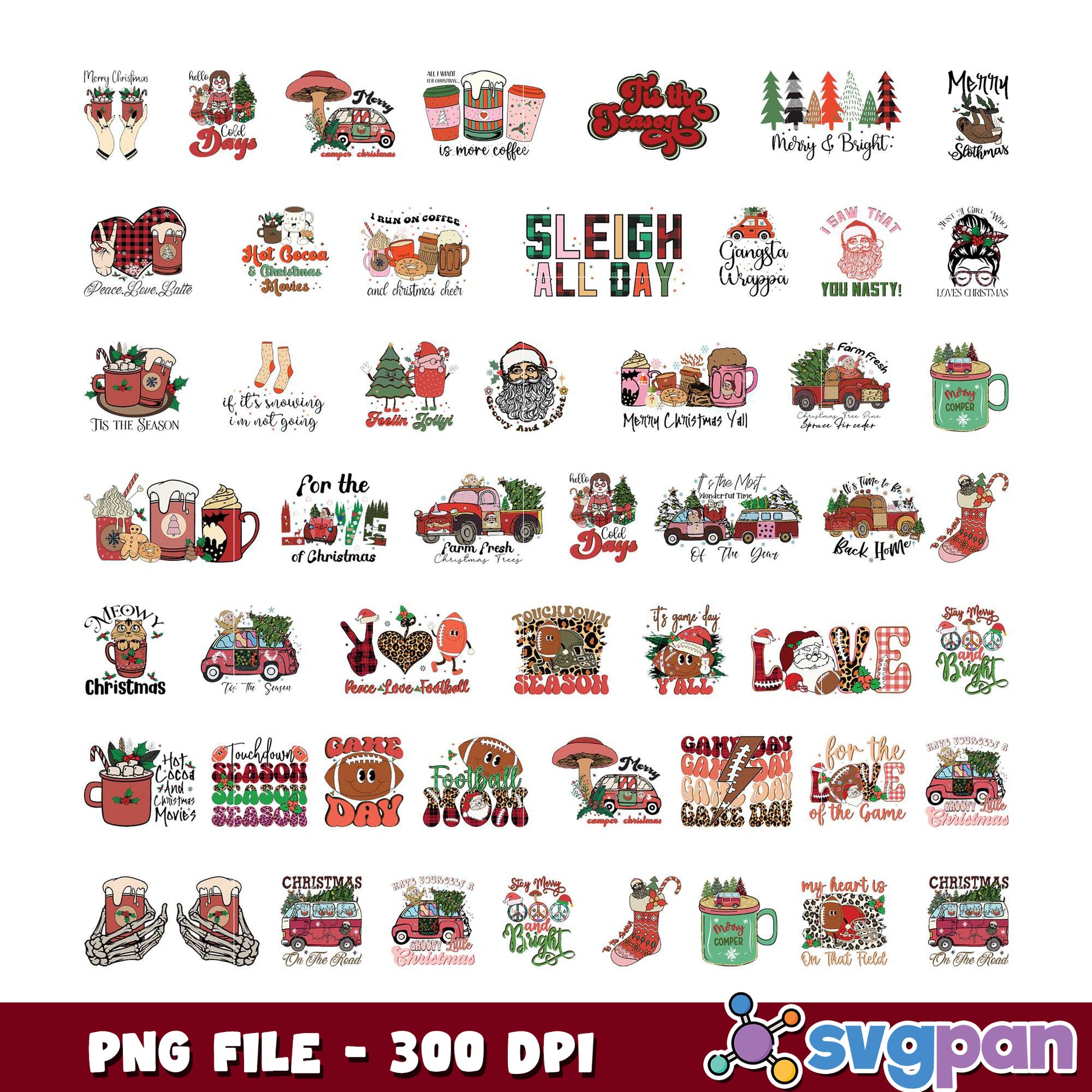 Christmas SVG Bundle PNG Files 300 DPI