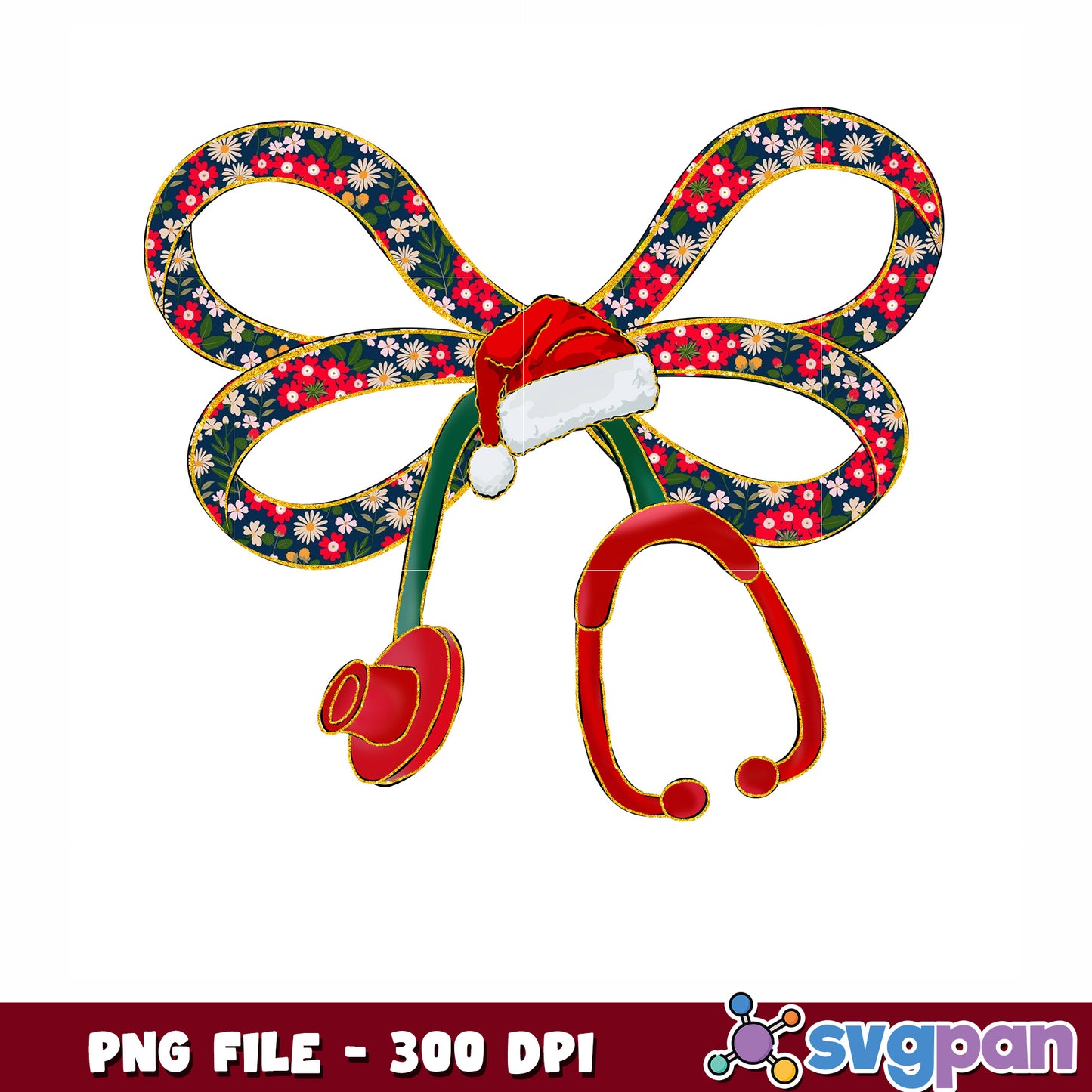 Christmas Stethoscope Nurse png, christmas lights png, christmas png