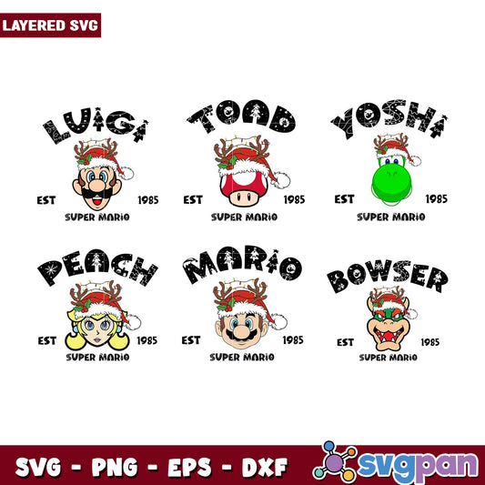 Christmas Super Mario SVG Bundle