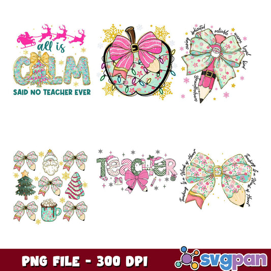 Christmas Teacher PNG Bundle 300 DPI