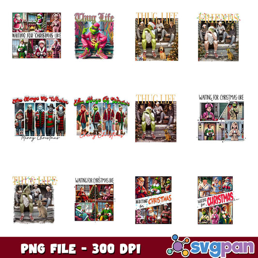 Christmas Thug Life PNG Bundle 300 DPI