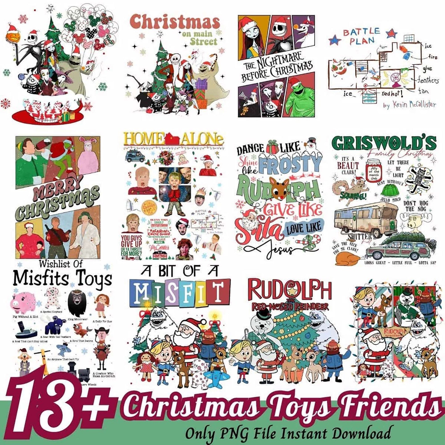 Christmas Toys PNG Bundle Instant Download