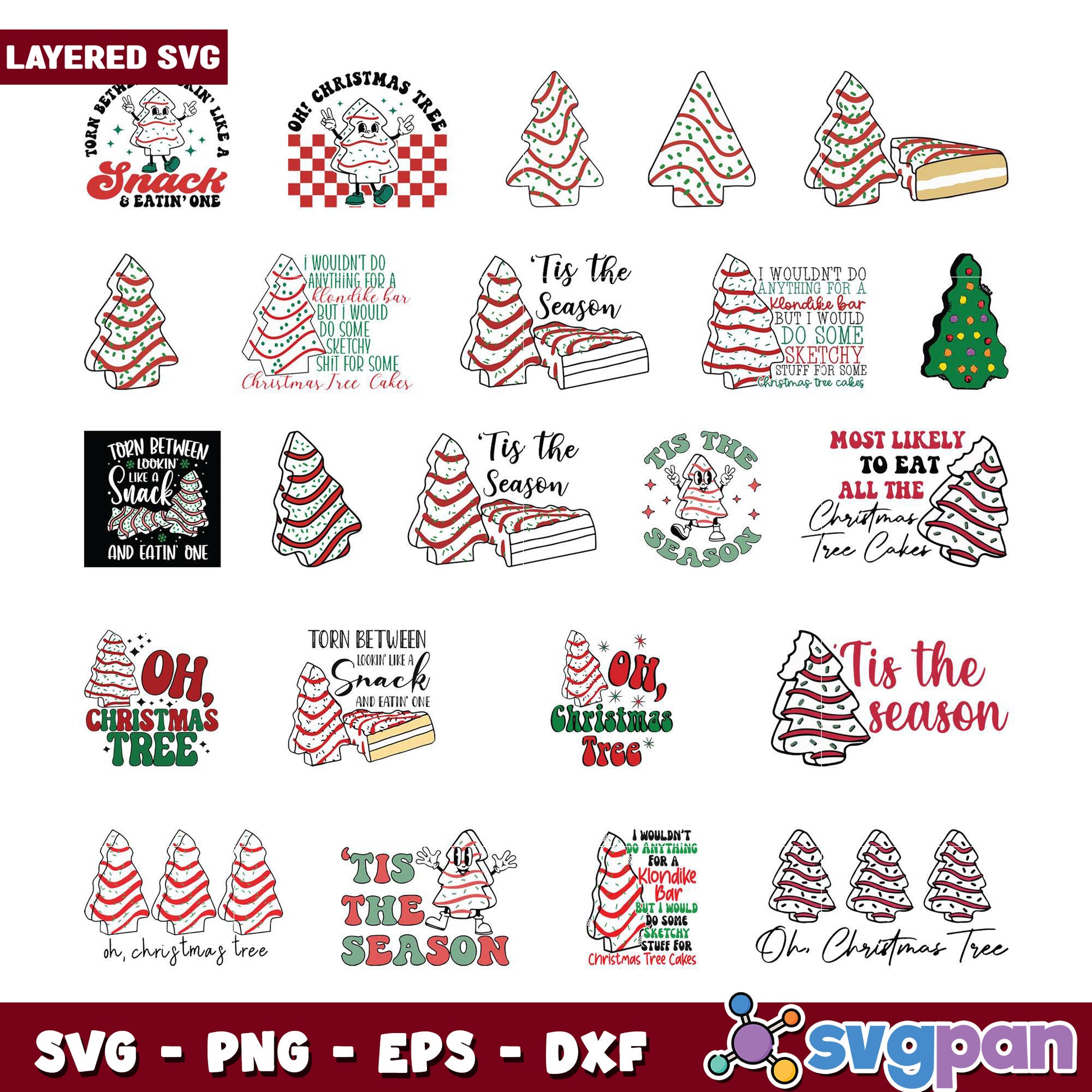 Christmas Tree Cakes SVG Bundle
