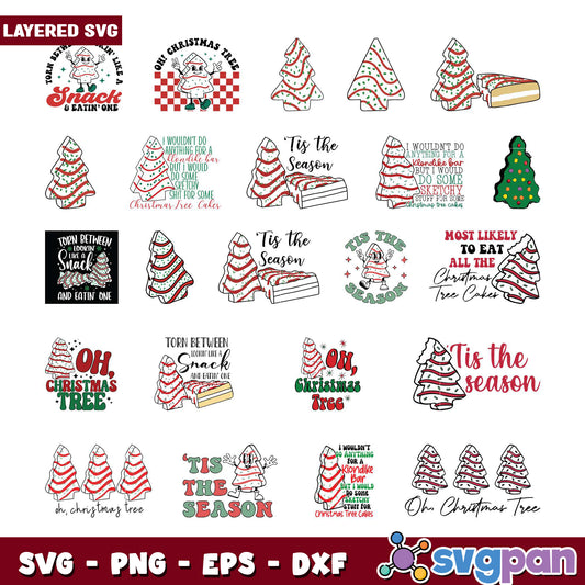 Christmas Tree Cakes SVG Bundle