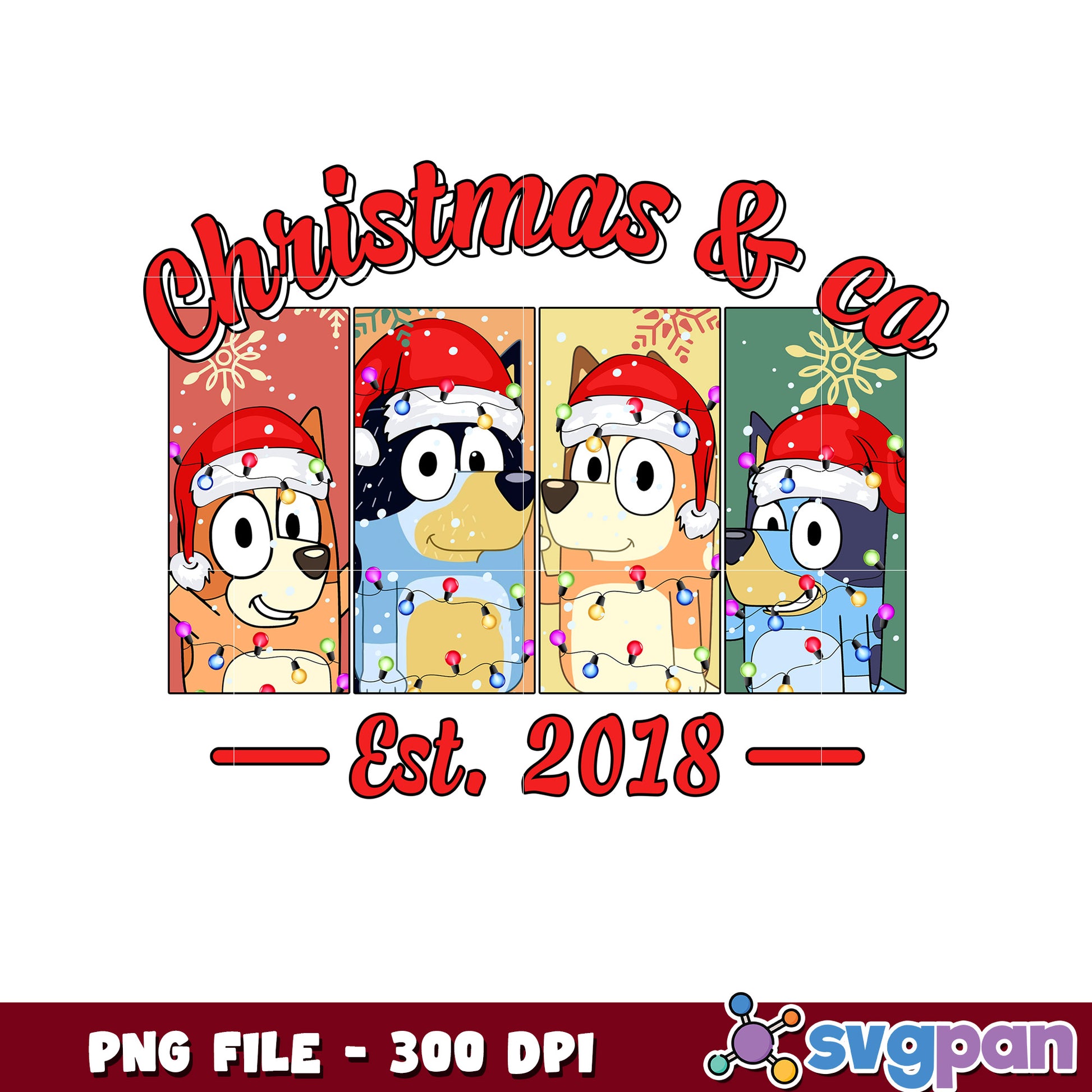 Christmas and co png, bluey christmas png, merry christmas png