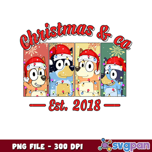 Christmas and co png, bluey christmas png, merry christmas png