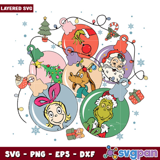 Christmas bell svg, grinch movie svg, grinch character svg