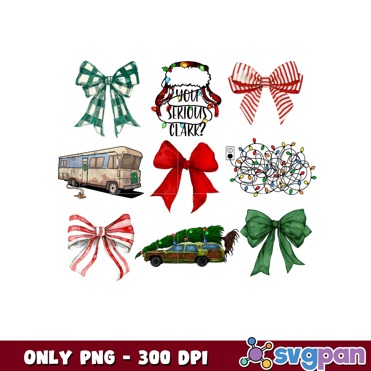 Christmas bow tie ornaments png