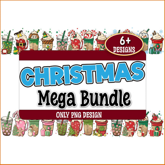 Christmas bubble tea png bundle