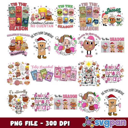 Christmas calories png bundle