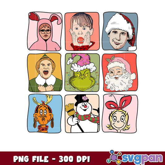 Christmas characters png,  christmas png,happy christmas png
