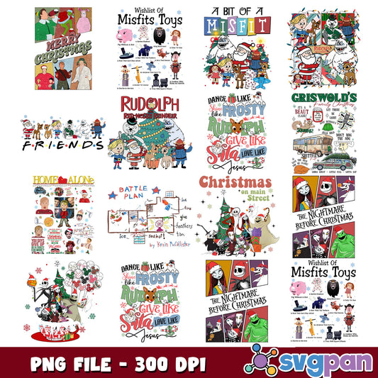 Christmas characters png bundle