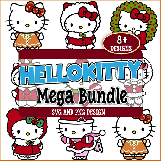 Christmas costume hello kitty svg bundle
