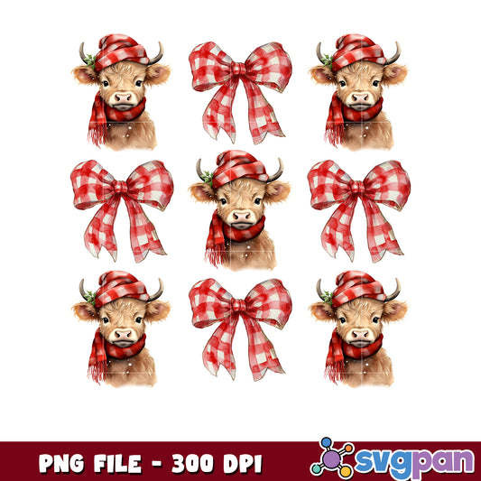 Christmas cow png, christmas png, cartoon characters​ ​png