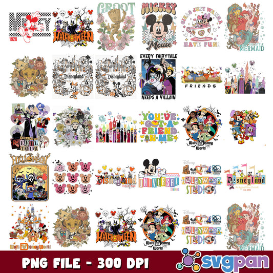 Christmas day disneyland png bundle