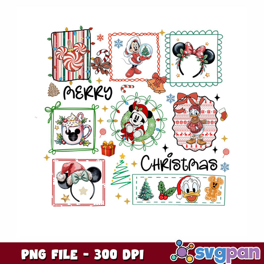 Christmas disney png, christmnas music png, disney characters png