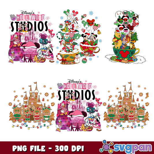 Christmas disney studios png bundle