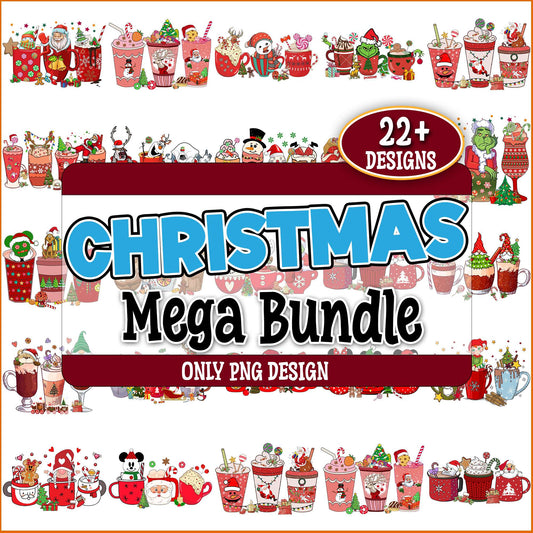 Christmas drinks cup png bundle