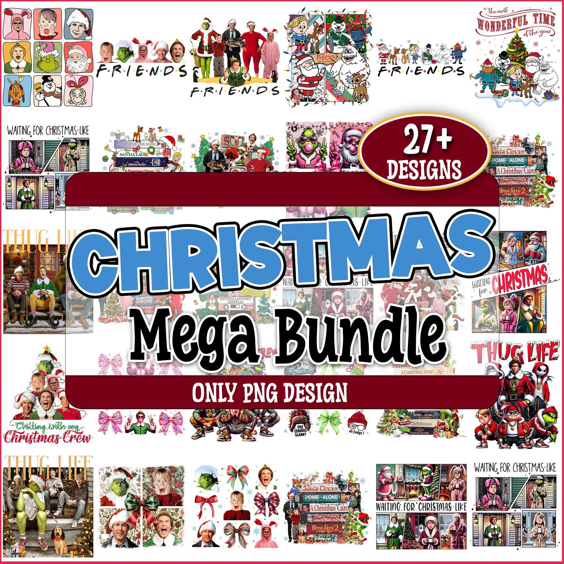 Christmas friends png bundle