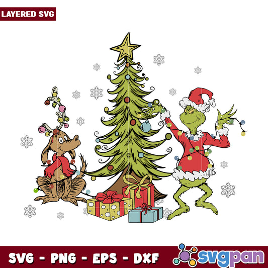 Christmas grinch and max svg, christmas day svg, funny grinch svg