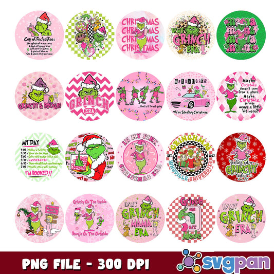 Christmas grinch era design png bundle
