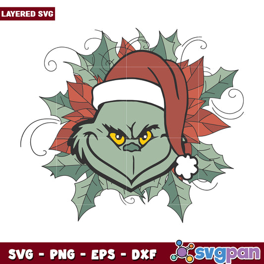 Christmas grinch head svg, grinch cartoon svg, christmas svg