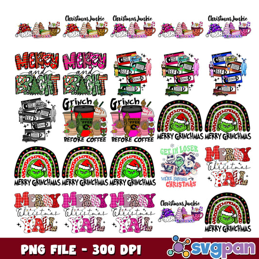 Christmas junkie png bundle