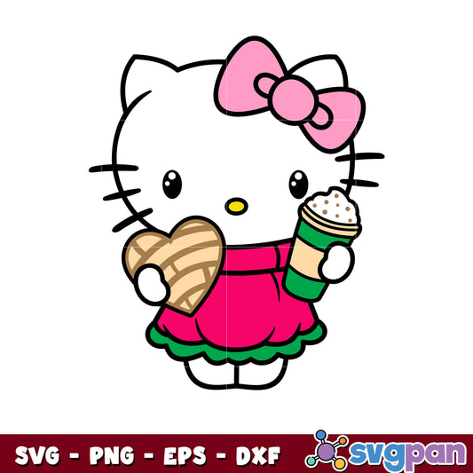 Christmas kitty concha design svg, hello kitty christmas svg